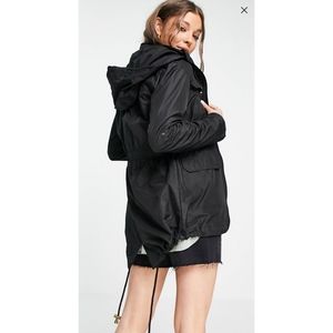 #11 ASOS Brave Soul hooded trench coat with drawstring waist in black